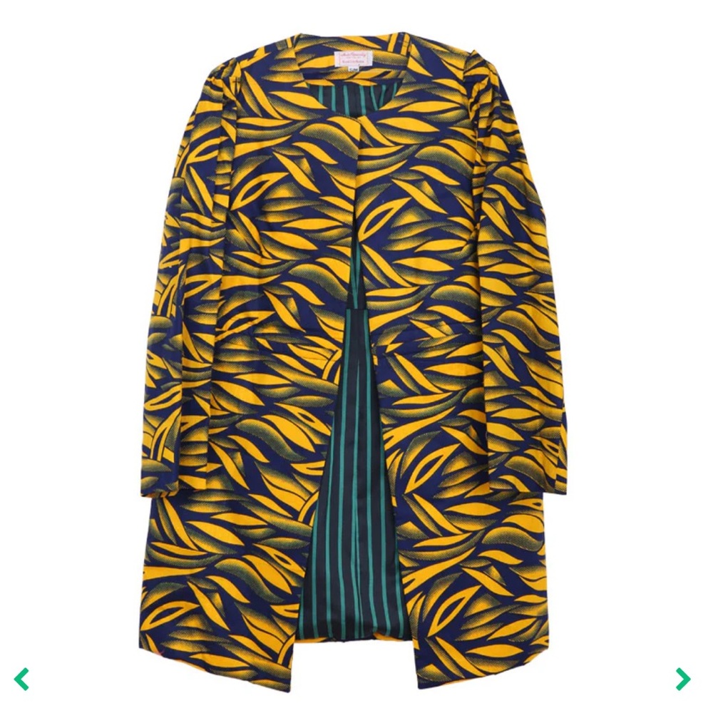 Royal Jelly Harlem 3/4 sleeve ‘Mickey’ coat in Blue Banana - Size M/L